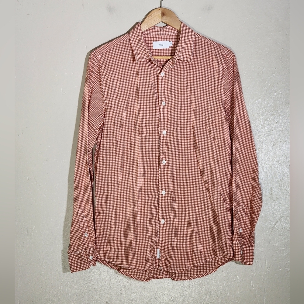 Onia Orange Checkered Shirt